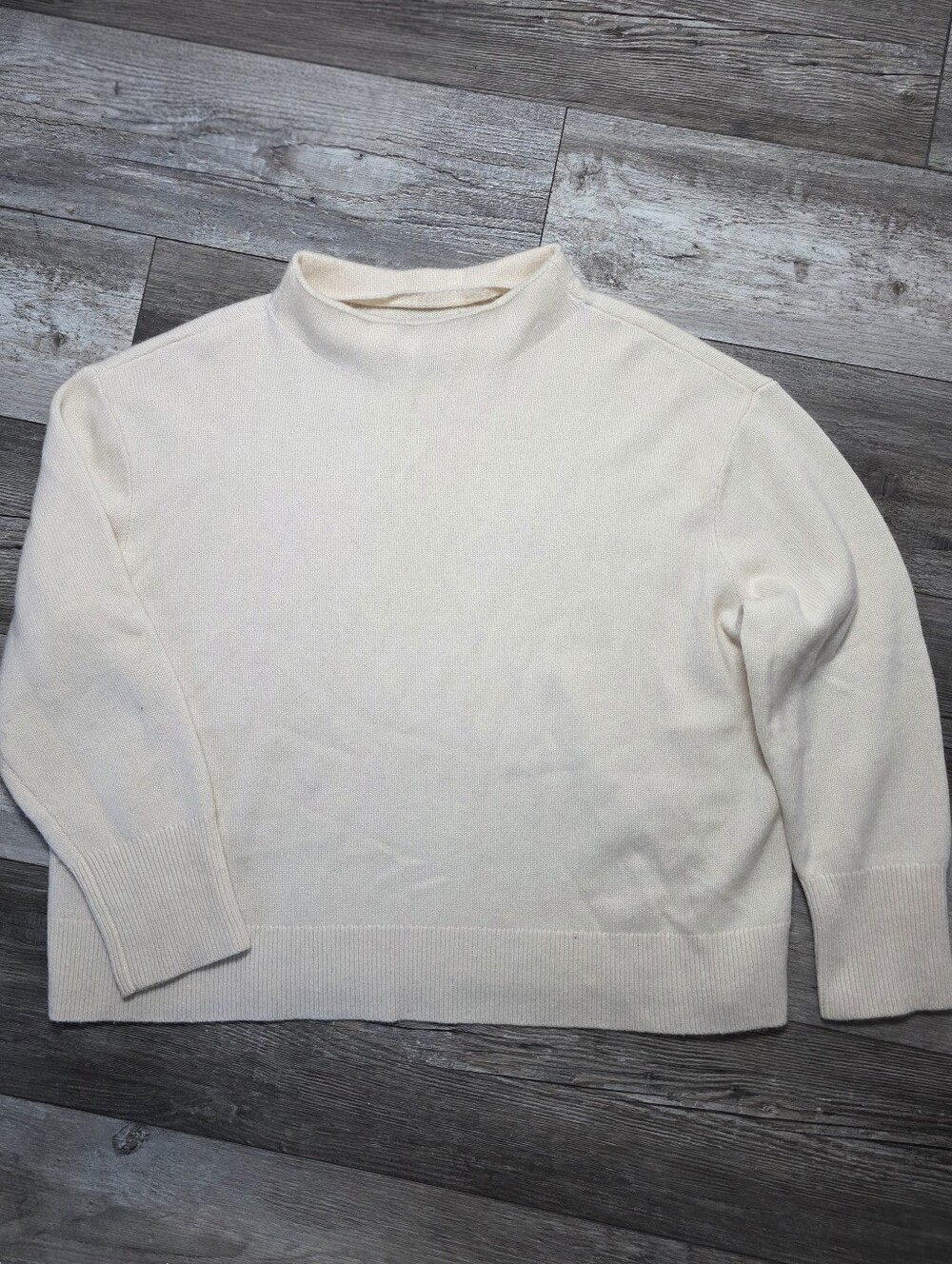 Land's End Women's 100% Cashmere Mock Neck Tight Knit Sweater Sz XLP *EUC